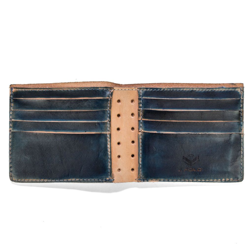 J.FOLD Roadster Screen Strip Leather Wallet - Navy